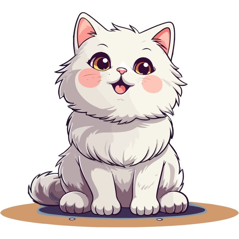 mèo trắng chibi