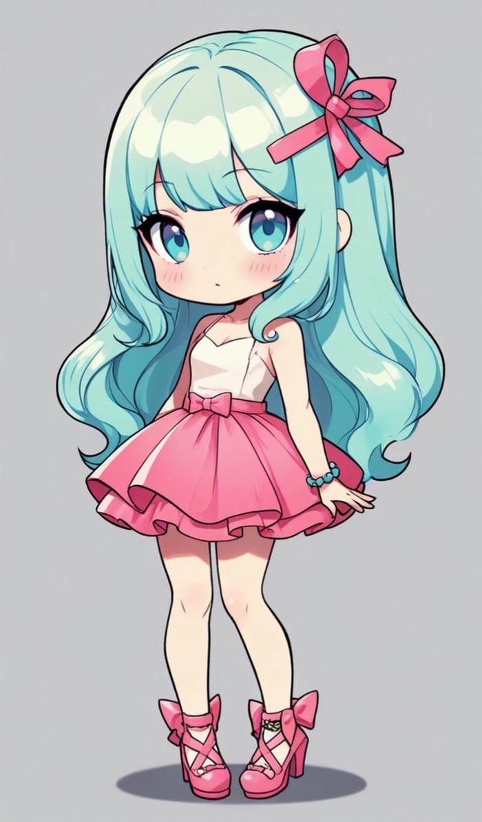 miku chibi váy đỏ
