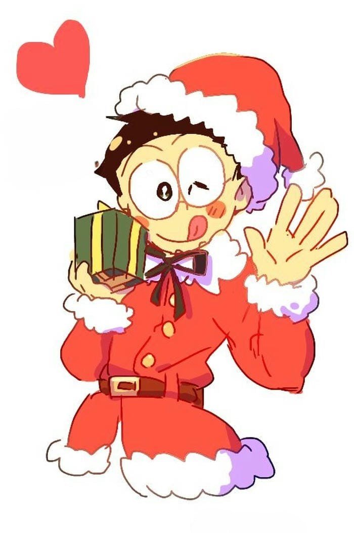 nobita cute chibi mũ ông già noel