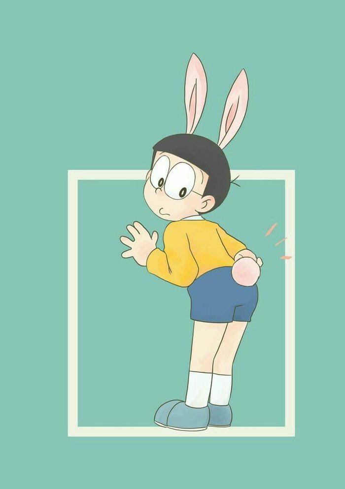 nobita cute chibi tai thỏ