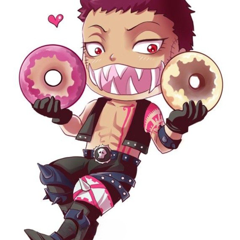 one piece chibi cầm bánh