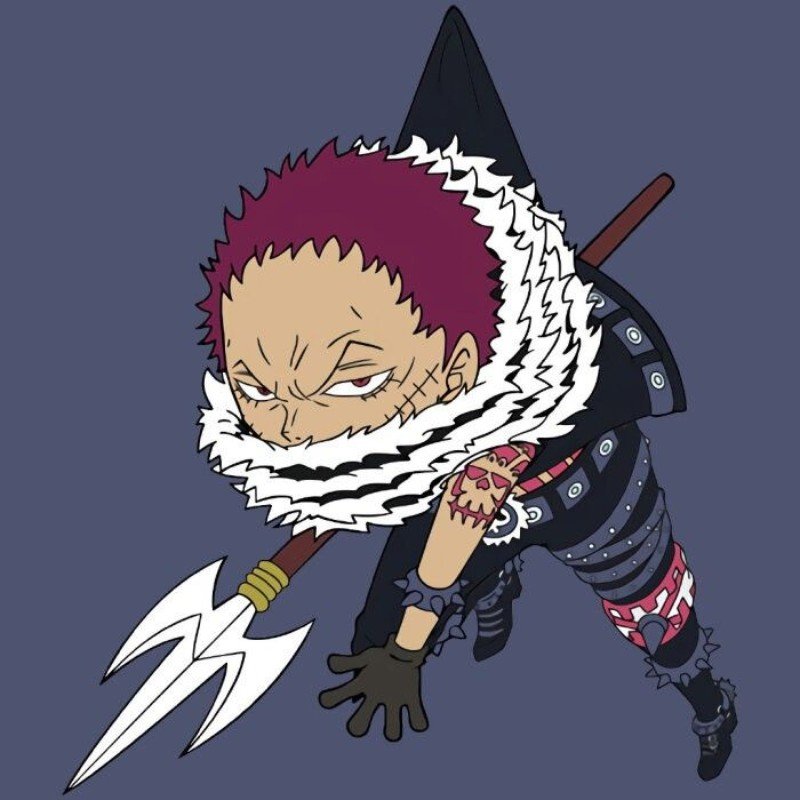 one piece chibi cầm giáo