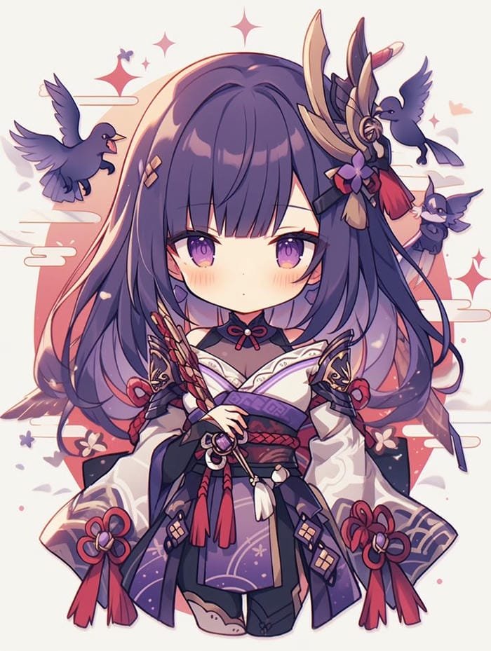 raiden shogun chibi cực chất