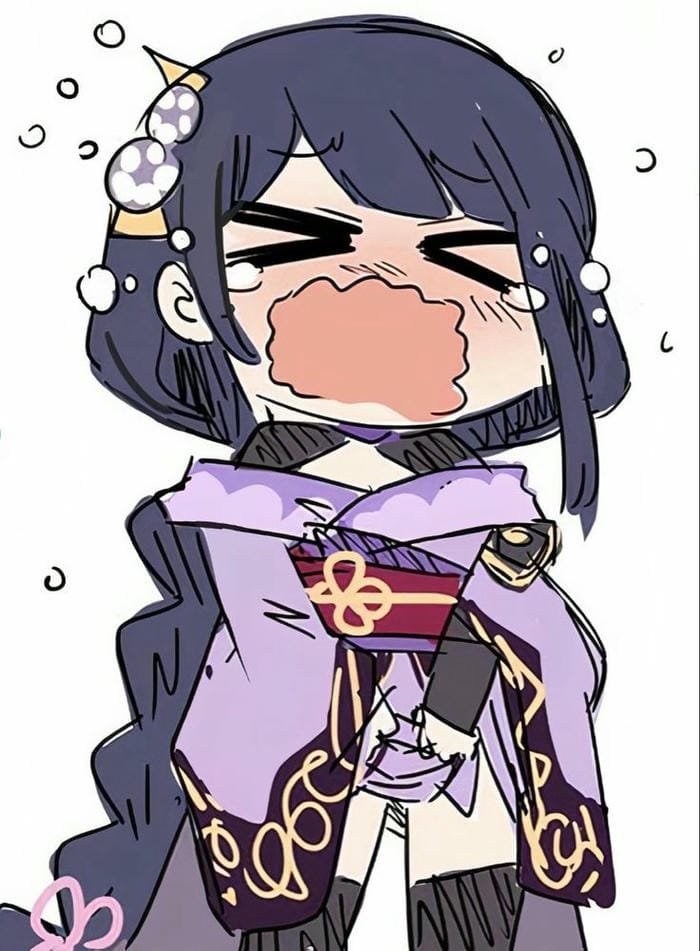 raiden shogun chibi khóc nhè