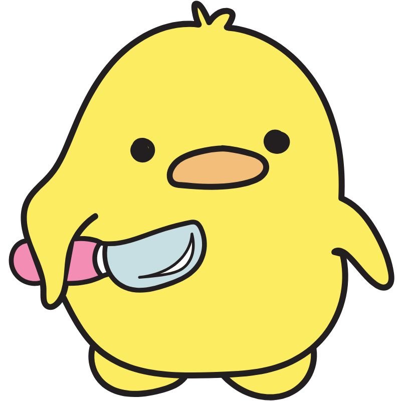 vịt cute chibi cầm