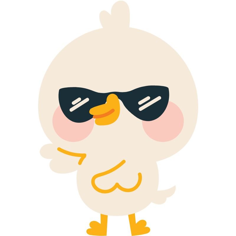 vịt cute chibi đeo kính dâm