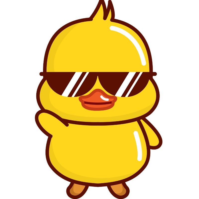 vịt cute chibi đeo kính