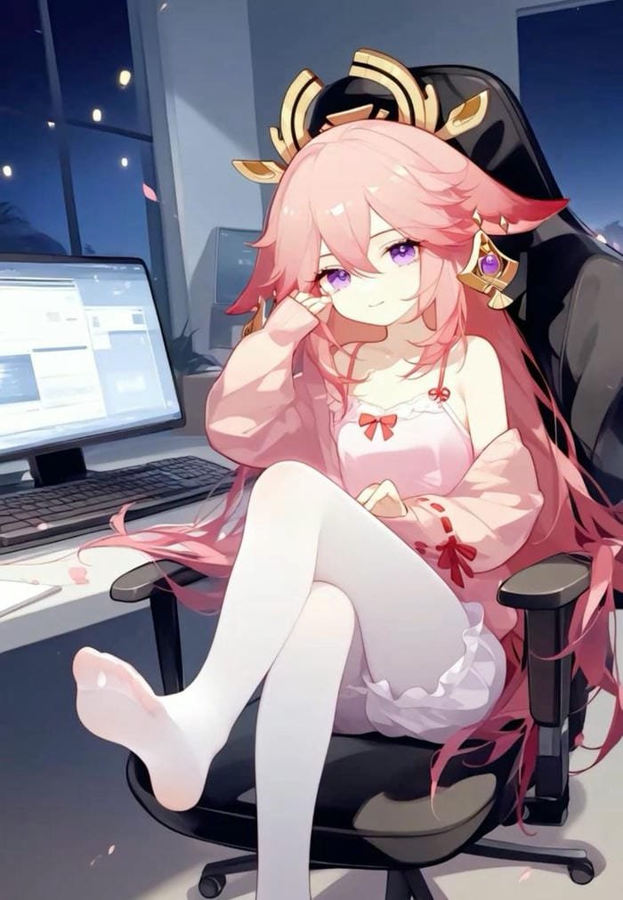 yae miko chibi chân dài