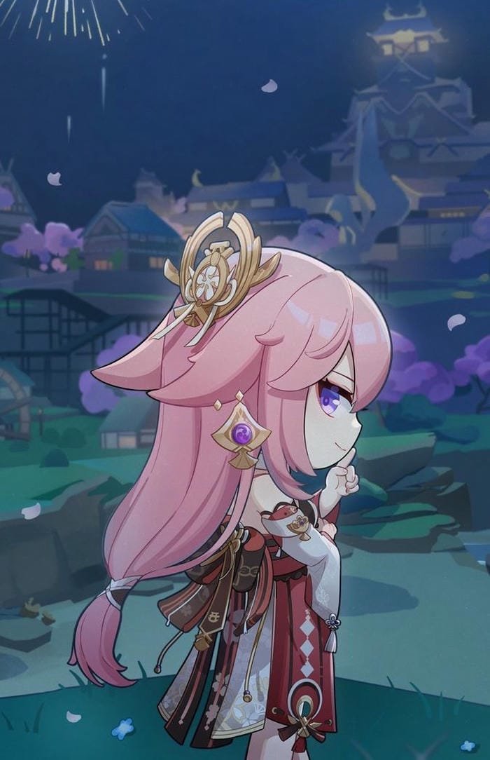 yae miko chibi đẹp nhất