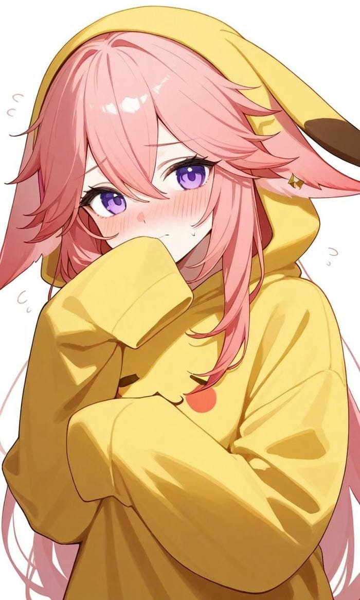 yae miko chibi mũ vàng