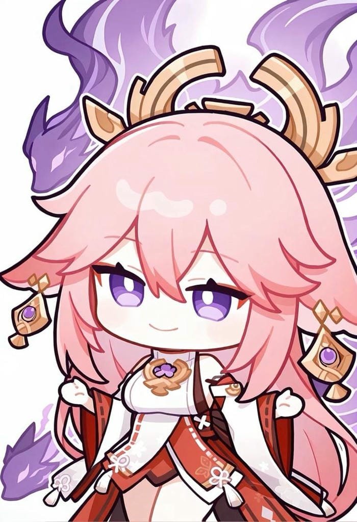 yae miko chibi siêu đáng yêu