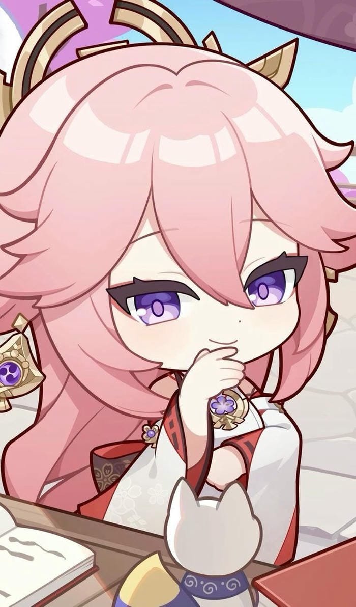yae miko chibi siêu dễ thương