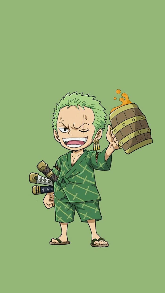 zoro chibi cầm cốc