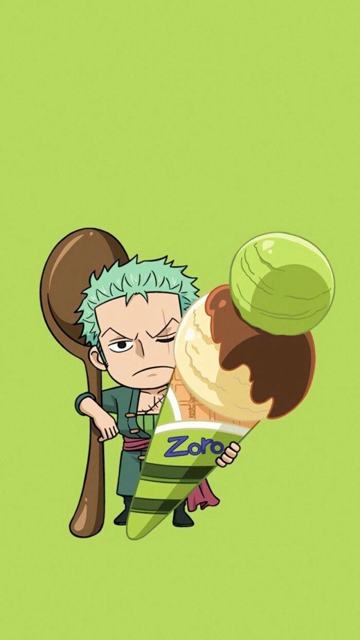 zoro chibi cầm kem