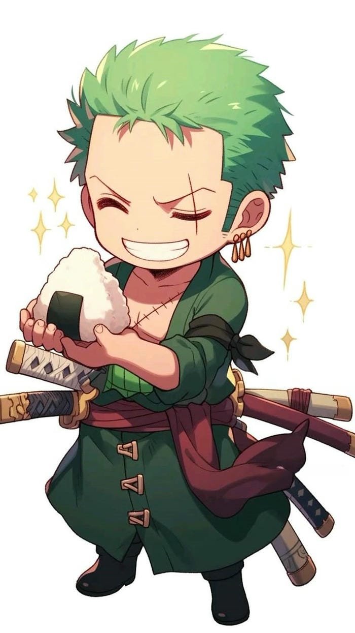 zoro chibi cười nhe răng